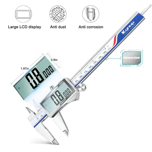 Miniatura 2 de Kynup Herramienta de medición de calibrador digital, calibrador de dial Vernier, micrómetro exterior digital, herramienta de bricolaje de calibre