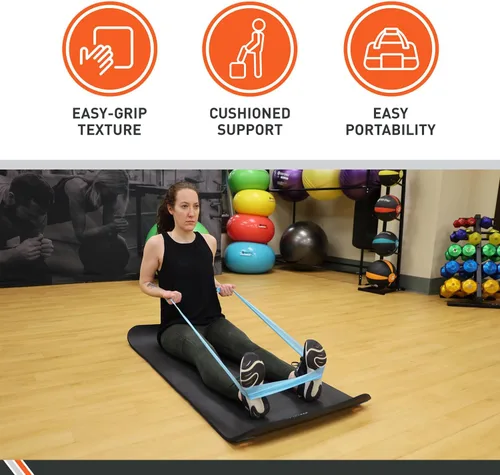 Miniatura 2 de BodySport TPE Exercise Mat for Men and Women – Workout Mat – Perfect for Gyms and Fitness Training – ½ in. Thick, Black