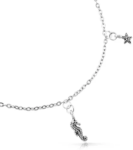 Miniatura 2 de Pulsera de tobillo para mujer, plata de ley 925, ajustable de 9 a 10 pulgadas con extensor
