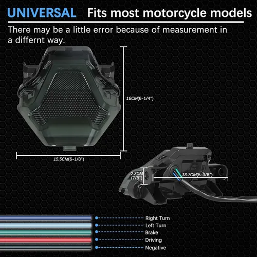 Miniatura 6 de JMTBNO Luz Trasera de Freno de Moto con Señales de Giro LED Compatible con Yamaha YZF R3 R25 Y15ZR MT07 FZ07 LC150