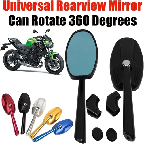 Miniatura 2 de Espejo retrovisor para motocicleta, espejo retrovisor de aluminio CNC, espejo retrovisor azul antirreflejos para Kawasaki ZXR400 ZZR600 para espejos
