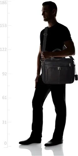 Miniatura 2 de Kenneth Cole REACTION "Out of the Bag" Manhattan - Bolso bandolera de cuero colombiano para laptop de 15.6" para viajes y negocios
