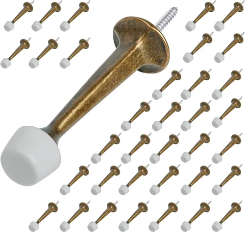 Miniatura 15 de HOMOTEK - Paquete de 12 topes de puerta rígidos sólidos resistentes con punta de goma suave, tope de puerta de zinc fundido para proteger la pared