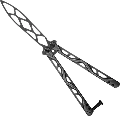 Miniatura 2 de Cuchillo de entrenamiento tipo mariposa Kershaw Balanza, diseño BlackWash, hoja de acero inoxidable redondeada de 4.3 pulgadas con punta de gota