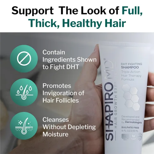 Miniatura 5 de Shapiro MD Hair Growth Experts Champú contra la caída del cabello Fórmula vegana anti-DHT para cabello delgado desarrollada por dermatólogos