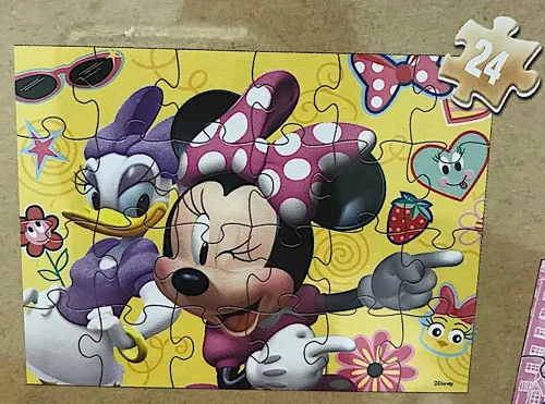 Miniatura 7 de Disney Minnie Mouse - 5 rompecabezas de madera en caja de almacenamiento de madera