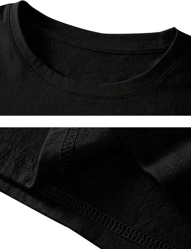 Miniatura 5 de Remidoo Camiseta de Gran Tamaño para Mujer con Cuello Redondo Sólido de Manga Corta Holgada de Algodón