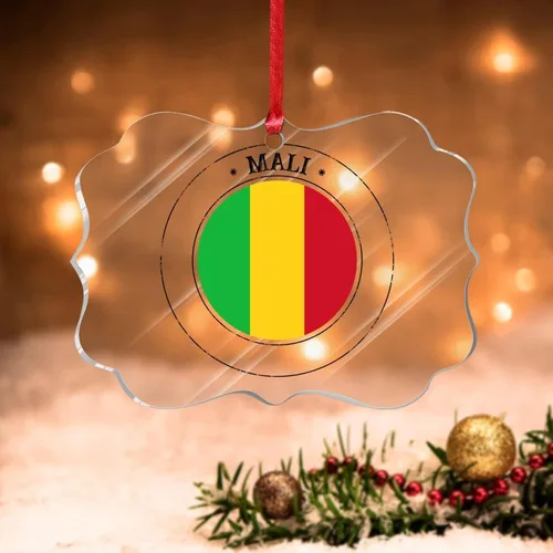 Miniatura 39 de Adornos de Navidad de Kazajstán, bandera de Kazajstán, recuerdo de Navidad, adornos de Navidad acrílicos, bandera nacional, recuerdo de país