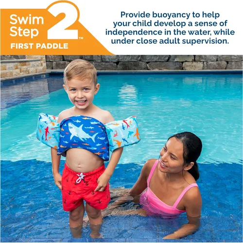 Miniatura 2 de SwimWays Swim Trainer, US Coast Guard Approved Life Vest Kids Swim Vest, Arm Floaties & Life Jackets for Kids 33-55 lbs