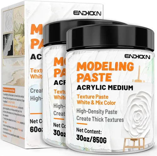 Miniatura 9 de Endhokn Pasta de modelado gruesa de 30 onzas / 20.3 fl oz, pasta profesional de textura artística de alta densidad para pintura acrílica