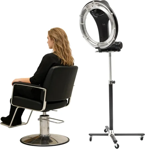 Miniatura 2 de Secador de pelo infrarrojo profesional orbiting de 1000 W - Secador de salón giratorio independiente con base giratoria giratoria, 3 funciones + 6