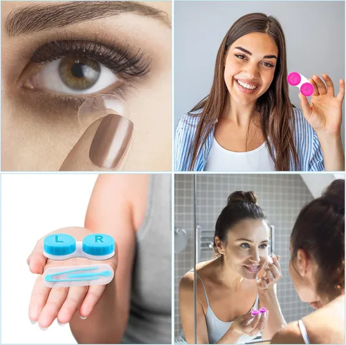 Miniatura 6 de VOCOOL Juego de herramientas portátiles para lentes de contacto de 16 piezas, insertador/removedor y pinzas con punta suave, mini caja de contacto