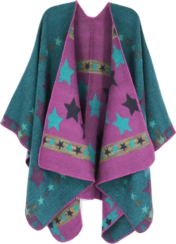 Miniatura 156 de Poncho chal para mujer, suéteres suaves y cálidos para mujer, parte delantera abierta, poncho de viaje para otoño, invierno y primavera