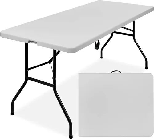 Miniatura 16 de Best Choice Products Mesa plegable de plástico de 6 pies, para interiores y exteriores, resistente, portátil, con asa, seguro para picnic, fiesta