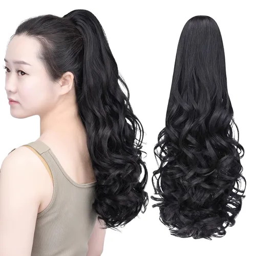 Miniatura 69 de SYXLCYGG Auburn Clip Cola de caballo Clip Cola de caballo Extensión de cola de caballo ondulado 10 pulgadas 3.5 oz pelo sintético falso pieza