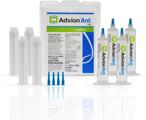 Advion Ant Gel Bait, 4 tubos x 1.06 oz, 4 émbolos y 4 puntas, cebo eficaz, formulado con 0.05% de indoxacarb, uso en interiores y exteriores, gel