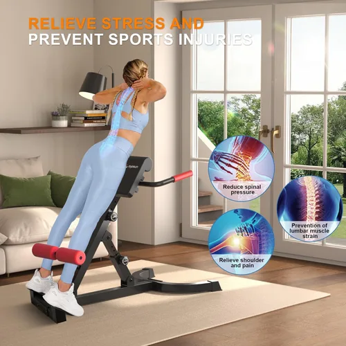Miniatura 6 de Roman Chair,Foldable Back Extension Machine,Adjustable Ab Back Extension Machine,Core Strength Trainer,Back Exercise Machine for Glute,Ab