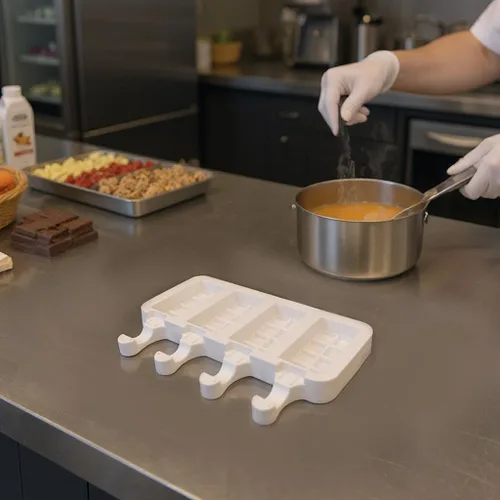 Miniatura 6 de Juego de moldes para paletas, 3 moldes de silicona para helado con 200 palos de madera, moldes de golosinas congeladas reutilizables
