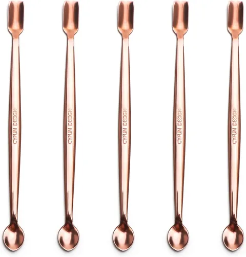 Miniatura 12 de Briartw Paquete de 5 cucharas de acero inoxidable de doble extremo, herramientas de precisión para purpurina, resina, epoxi, polvo de relieve, Negro