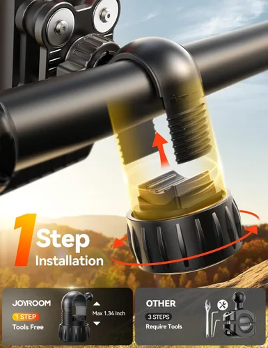Miniatura 3 de JOYROOM Soporte de teléfono para bicicleta, [doble anti vibración] [refuerzo mejorado 2025] Soporte de teléfono celular para bicicleta, accesorios