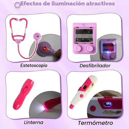 Miniatura 2 de Phobby Kit de Doctor para Niños Pequeños de 3, 4, 5 años, juego médico de simulación para niños con bolsa y disfraz, juguete de carrito de médico