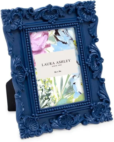 Miniatura 45 de Laura Ashley - Marco de fotos de 5 x 7 pulgadas, de resina texturizada y elaborada a mano, con caballete y gancho para mesa y pared, con diseño Negro
