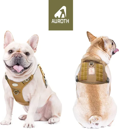 Miniatura 2 de Auroth - Arnés táctico para perros pequeños y medianos, sin tirones, arnés ajustable para mascotas, reflectante, K9, entrenamiento, trabajo