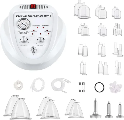 Miniatura 9 de Beauty Star Máquina de ventosas de terapia al vacío, cuerpo multifuncional, espalda, masaje facial, succión ajustable (0-70 cmHg) con 30 tazas y 3
