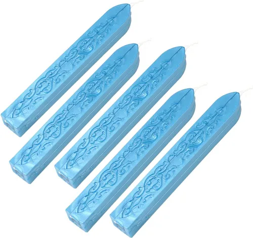 Barras de cera Yoption en forma de tótem para lacre de manuscritos, 5 piezas, lacre con pabilo multicolor diseño retro para cartas por correo
