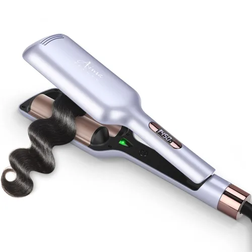 Miniatura 10 de Onduladora de cabello Aima Beauty Twins Mermaid de ondas sueltas de 32mm (1.25"), rizador de ondas anti-quemaduras, varita rizadora de 2 barriles