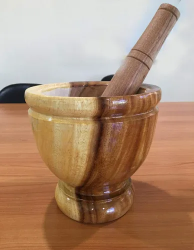 Miniatura 7 de Mortero de madera de Tailandia con molienda de mortero, Krok de madera para ensalada de papaya, mezclador Somtum, utensilios de cocina, alimentos