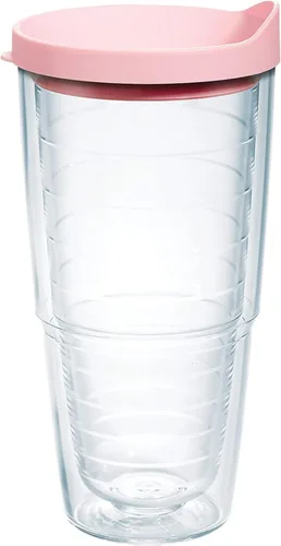 Miniatura 31 de Taza de viaje Tervis de doble pared transparente y colorida con tapa fabricada en Estados Unidos mantiene las bebidas frías y calientes, 24 onzas