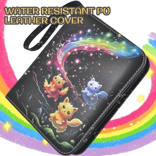 Miniatura 4 de Carpeta de tarjetas coleccionables de 4 bolsillos, 440 bolsillos con 55 fundas extraíbles, carpeta portátil de tarjetas intercambiables, soporte
