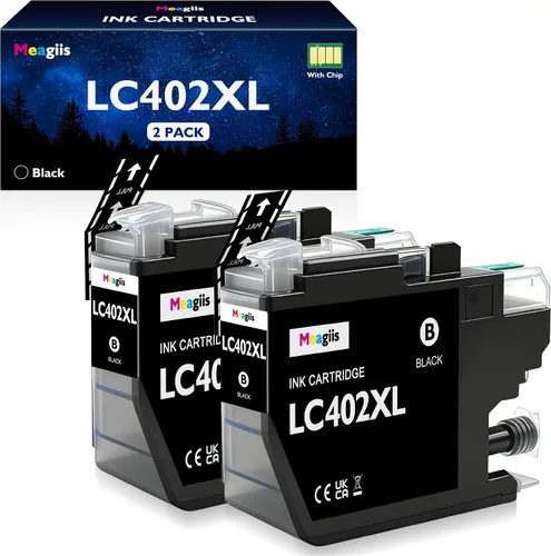 Cartuchos de tinta compatibles LC402 LC402XL de repuesto negro para Brother LC402XL Cartucho de tinta negra para impresora MFC-J5340DW MFC-J6540DW