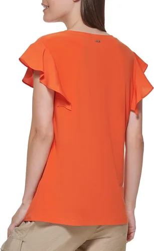 Miniatura 4 de DKNY Top de punto de manga volada para mujer