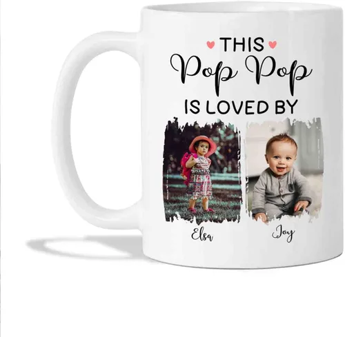 Miniatura 11 de Taza personalizada con foto y nombre – Tazas de café de cerámica personalizadas Bet Pop Ever Regalos para el abuelo – Taza Pop Pop – Regalo