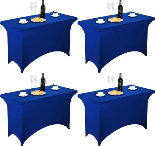Miniatura 25 de FORLIFE - Funda de mesa de elastano, mantel ajustado de 4 pies para mesas rectangulares, funda elástica para patio, universal para bodas, banquetes