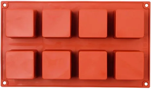 Miniatura 9 de Moldes de silicona cuadrados grandes, paquete de 2 moldes para pastel de caramelo, moldes de chocolate de 8 cavidades para hornear, mousse, pastel