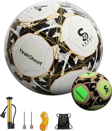 Miniatura 10 de Balón de fútbol holográfico tamaño 5, fútbol reflectante, bola de fútbol que brilla en la oscuridad, pelota de fútbol de cuero compuesto reflectante
