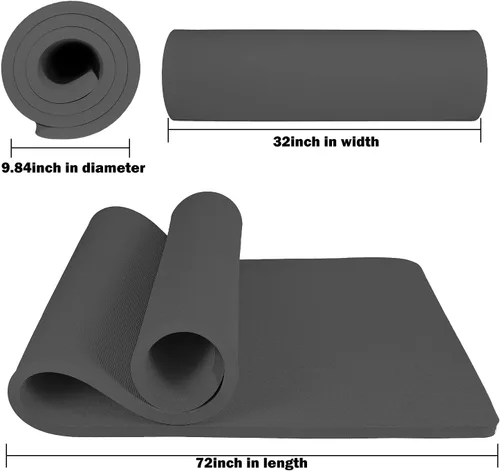 Miniatura 6 de Hatha Yoga - Tapete de yoga de 4/5 pulgadas de elastómero termoplástico, tapetes de fitness y ejercicio de gran tamaño 72 pulgadas de largo x 32