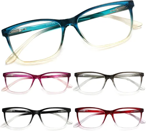 Miniatura 17 de SIGVAN Lentes de lectura para mujer, con bloqueo de luz azul, bisagra de resorte, diseño de moda, lentes con estampado para mujer Mezcla C5