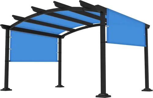 Cubierta de Sombra para Pérgola de 3'×4' Toldo de Repuesto Universal para Patio Exterior Porche Patio Trasero Cenador con Ojales Varillas con Peso