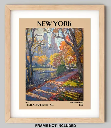 Miniatura 2 de K&L DESIGN CO. Impresión artística retro vintage de Nueva York, póster sin marco de 11 x 14 pulgadas, recuerdos de la ciudad de Nueva York, bonita
