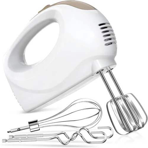 Miniatura 7 de Batidora de mano eléctrica de mano - Mezclador de cocina portátil de 5 velocidades eléctrico con 5 accesorios de acero inoxidable Batidor, batidor