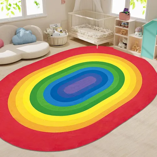 Miniatura 19 de USTIDE Alfombra ovalada para niños, 5 x 7 pulgadas, con letras del alfabeto ABC, alfombra educativa antideslizante, alfombra de juego para el aula