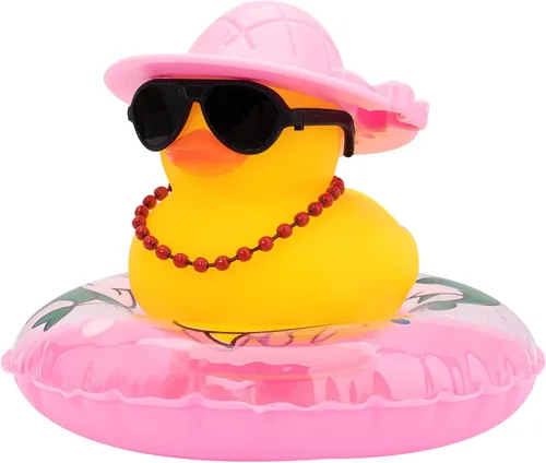 Miniatura 10 de Wonuu Adornos de Pato de Goma para Automóvil, Adornos de Tablero de Automóvil, Accesorios de Adornos de Tablero con Sombrero de Vaquero del Oeste