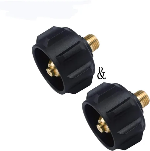 GasSaf QCC1 Adaptador de propano regulador de gas con tuerca Acme e rosca macho de 1/4 pulgadas (2 partes)