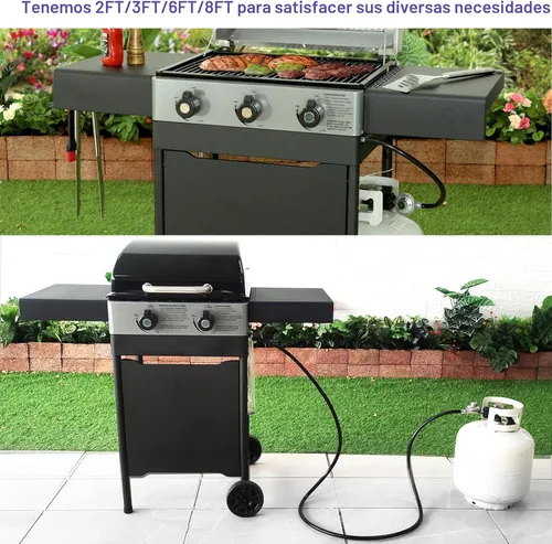 Miniatura 5 de Regulador y manguera de parrilla de gas propano de 2 pies, repuesto para Weber, Charbroil, parrilla Nexgrill, calentador de patio de propano