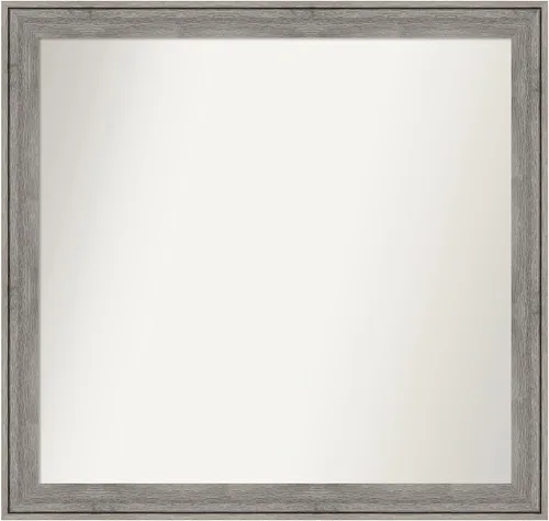 Miniatura 470 de Amanti Art Espejo de pared personalizado no biselado (24.5 x 24.5 pulgadas), marco gris marrón alta, varios tamaños personalizados, espejo de baño