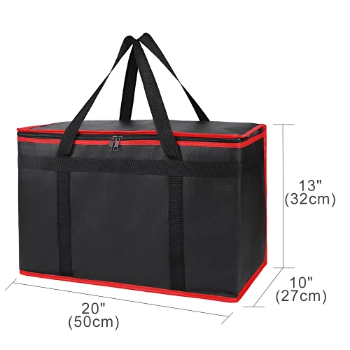 Miniatura 111 de Bodaon Paquete de 10 bolsas aisladas para entrega de alimentos para comidas calientes y frías, bolsas térmicas y enfriadoras, bolsa aislante de Negro